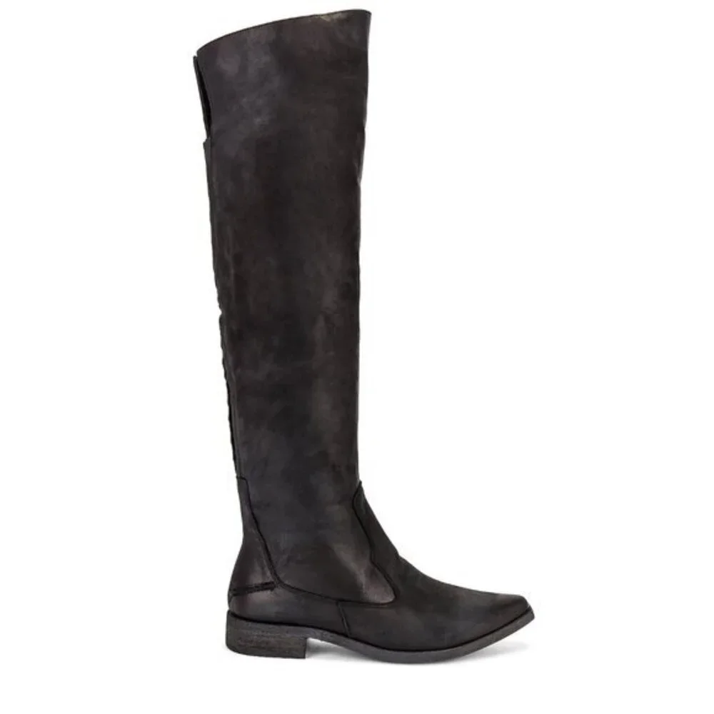 Free People Brenna Over the Knee Boot Black Size 36 NWT